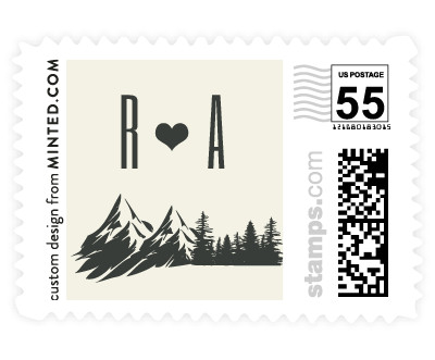 'Mountain Affair' wedding postage