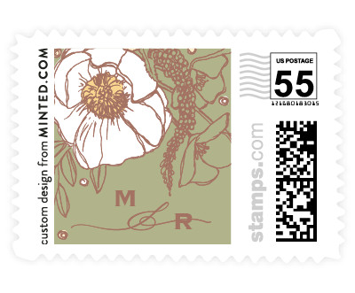 'Floral Sprigs (D)' wedding postage