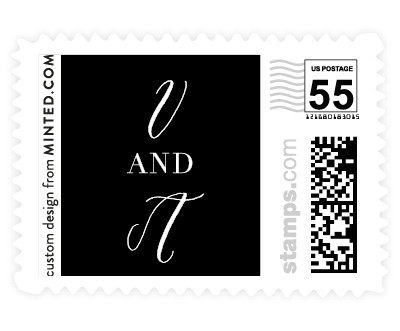 'Modern Script' wedding postage