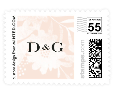 'Floral Screenprint (D)' wedding postage