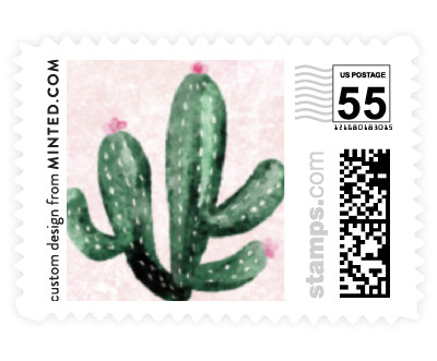 'Cacti' wedding postage