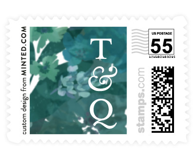 'Foliage Wreath (D)' wedding postage