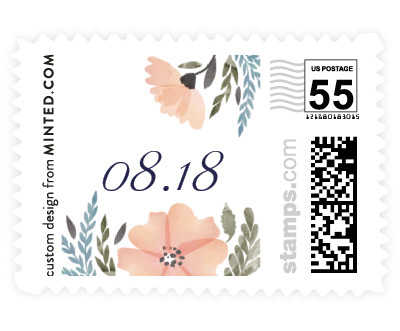 'Romantic Watercolor Flora' wedding postage