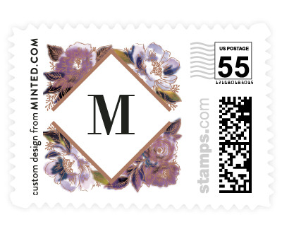 'Painted Peony Corners (C)' postage